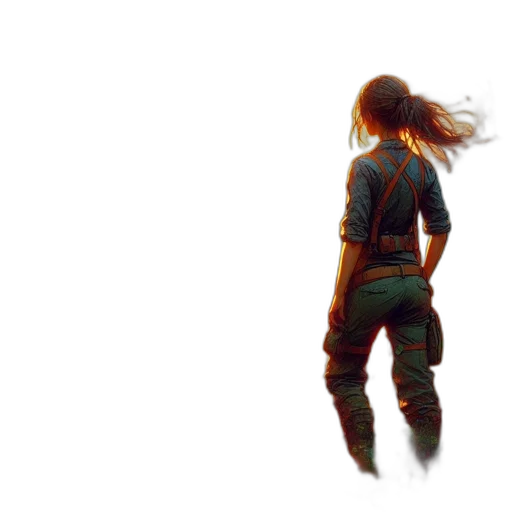 jacket, hair, weapon, sword transparent PNG cut-out
