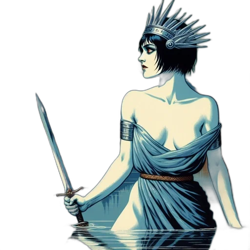 sword, crown, dress, staff transparent PNG cut-out
