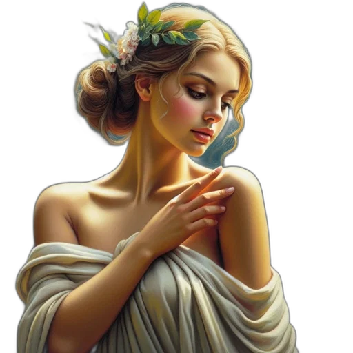 jewelry, dress, crown, oil painting transparent PNG cut-out