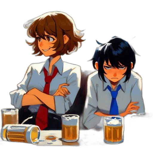 anime, pixel art, concept art, watercolor transparent PNG cut-out