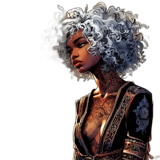 comic book art, concept art, fantasy art, cyberpunk transparent PNG cut-out