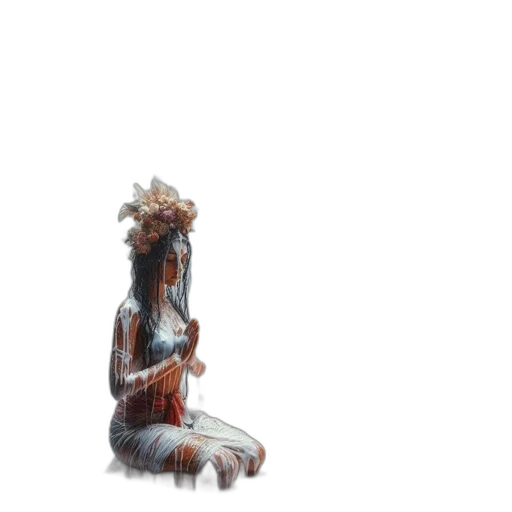 creature, staff, dress, crown transparent PNG cut-out