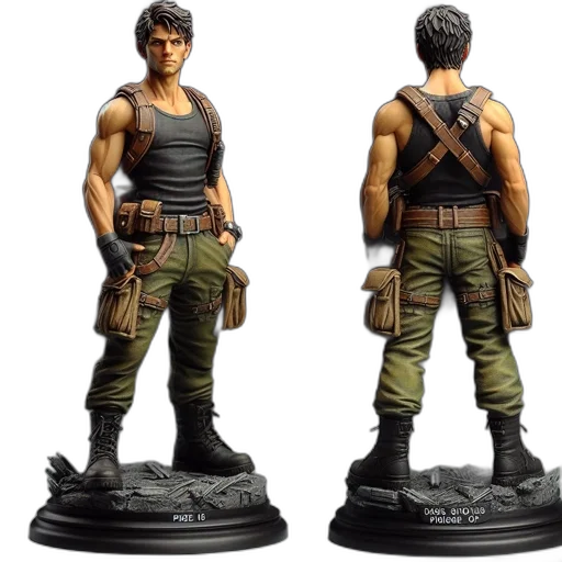 concept art, 3d render, detailed, figurine transparent PNG cut-out