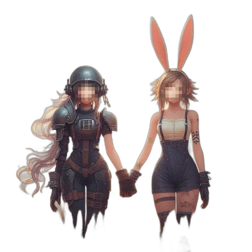 dress, robot, weapon, hair transparent PNG cut-out