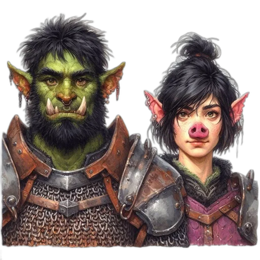 face, fantasy art, concept art, watercolor transparent PNG cut-out