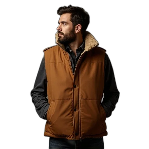 jacket, tall, warm, looking transparent PNG cut-out