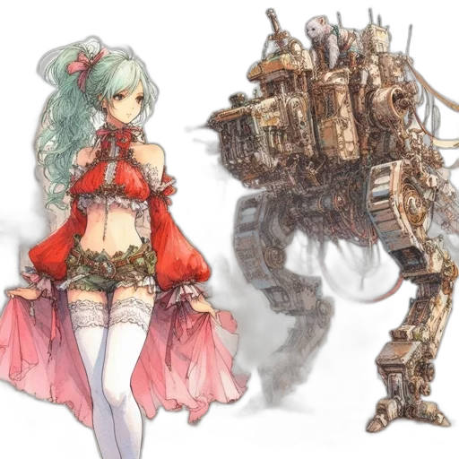 robot, concept art, fantasy art, anime transparent PNG cut-out
