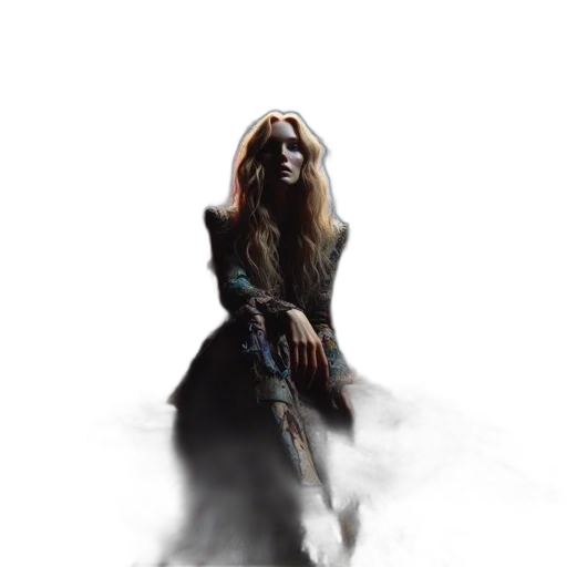 dress, sword, staff, hair transparent PNG cut-out