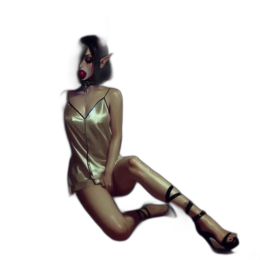 dress, staff, jewelry, 3d render transparent PNG cut-out