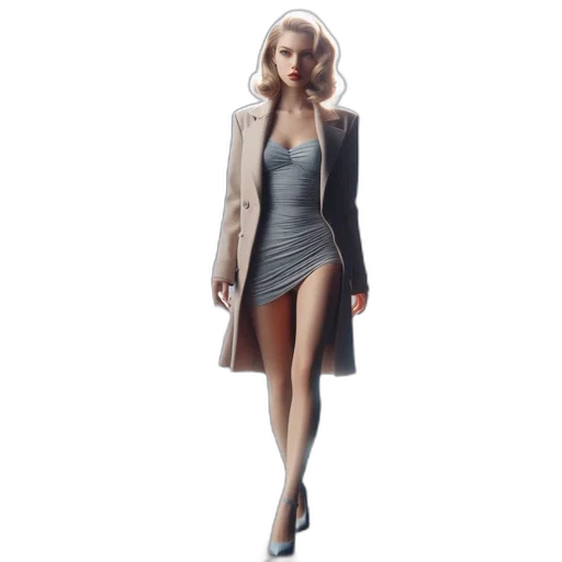 dress, jacket, concept art, 3d render transparent PNG cut-out