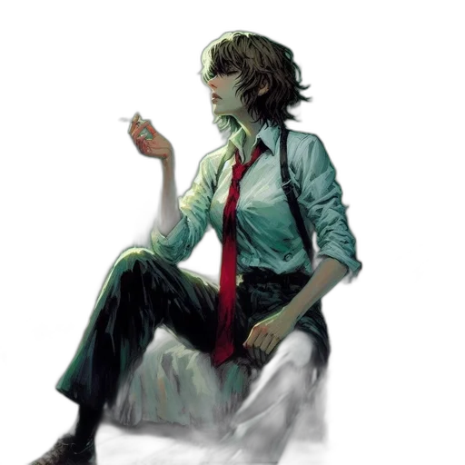 staff, jacket, face, concept art transparent PNG cut-out