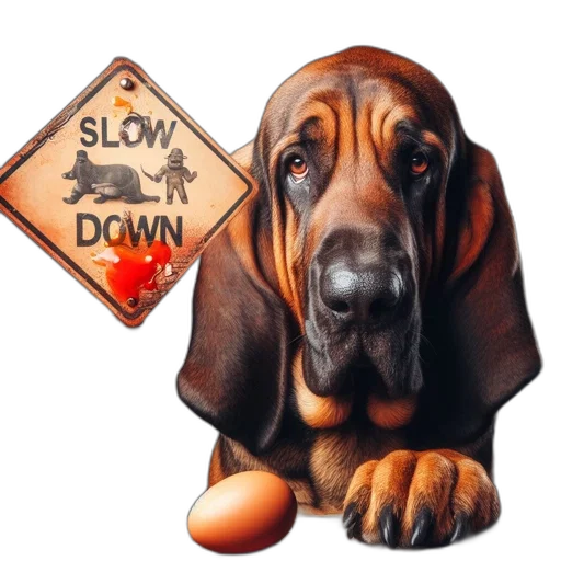 dog, bloodhound, gazes, broken transparent PNG cut-out
