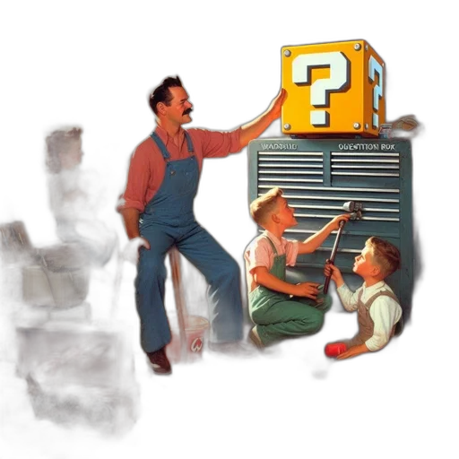 furniture, robot, concept art, pixel art transparent PNG cut-out