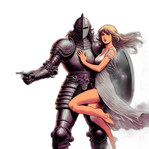 sword, dress, concept art, fantasy art transparent PNG cut-out