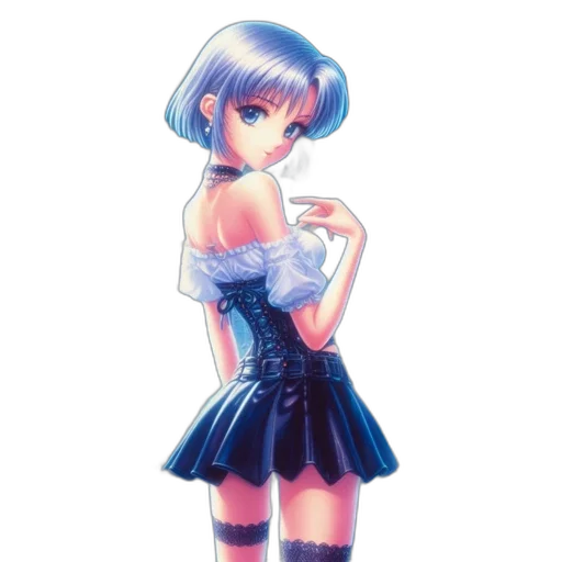 dress, robot, staff, flower transparent PNG cut-out