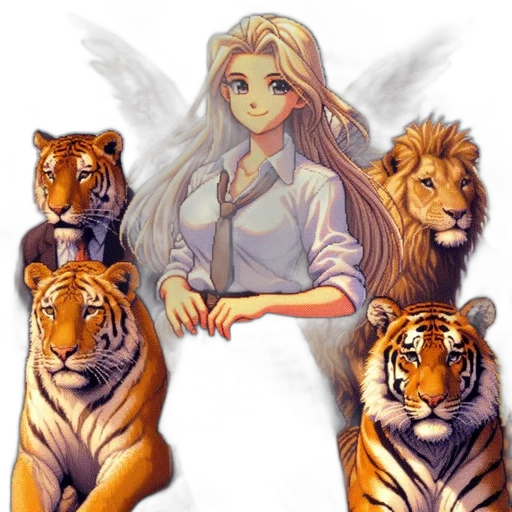 animal, fantasy art, pixel art, anime transparent PNG cut-out