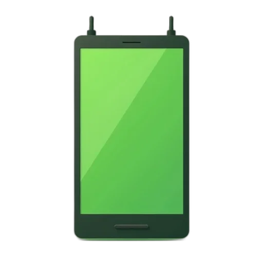 3d render, green, smartphone, icon transparent PNG cut-out