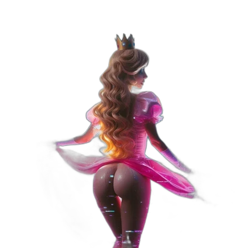 dress, crown, staff, hair transparent PNG cut-out