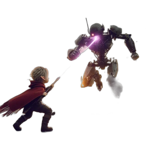robot, weapon, concept art, pixel art transparent PNG cut-out