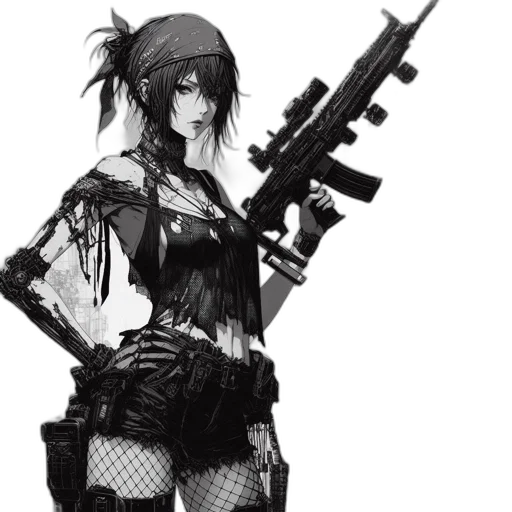 weapon, cyberpunk, concept art, pixel art transparent PNG cut-out