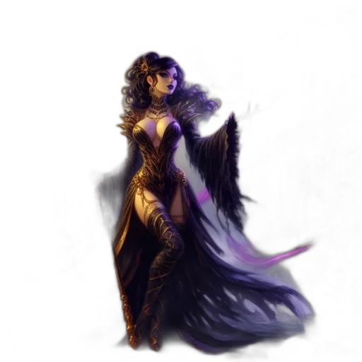 dress, jewelry, staff, fantasy art transparent PNG cut-out