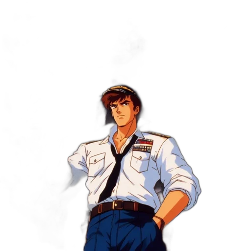 jacket, staff, weapon, anime transparent PNG cut-out