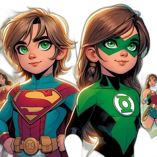 comic book art, concept art, cartoon, green transparent PNG cut-out