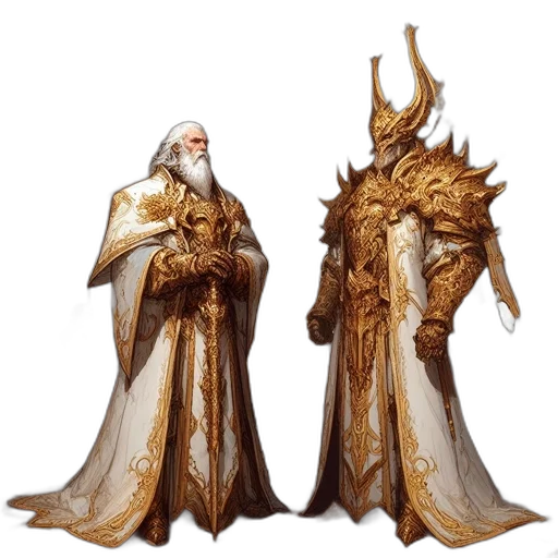concept art, fantasy art, golden, old transparent PNG cut-out