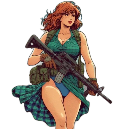 dress, weapon, concept art, comic book art transparent PNG cut-out