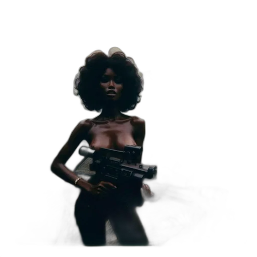 weapon, dress, robot, hair transparent PNG cut-out