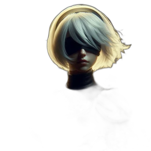 mask, hair, face, robot transparent PNG cut-out