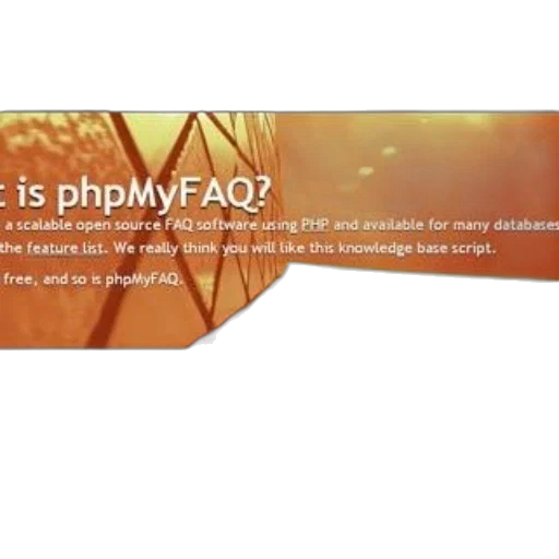 screenshot, phpmyfaq, website, featuring transparent PNG cut-out