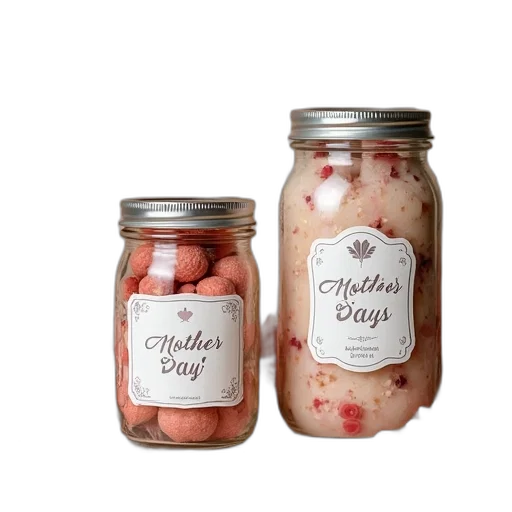 mason, jar, labels, mother transparent PNG cut-out