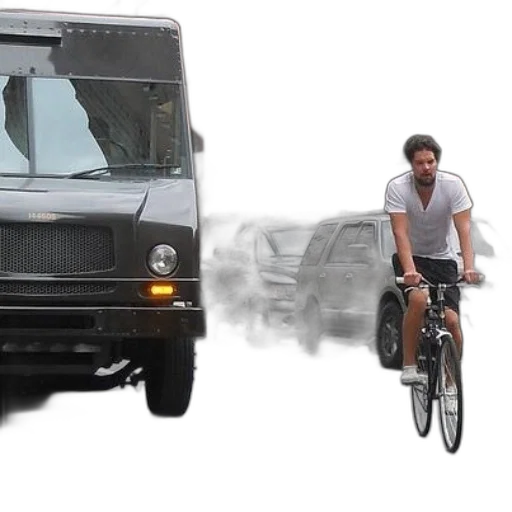 car, concept art, man, bicycle transparent PNG cut-out
