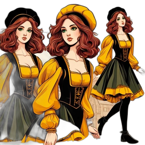 dress, concept art, fantasy art, cartoon transparent PNG cut-out