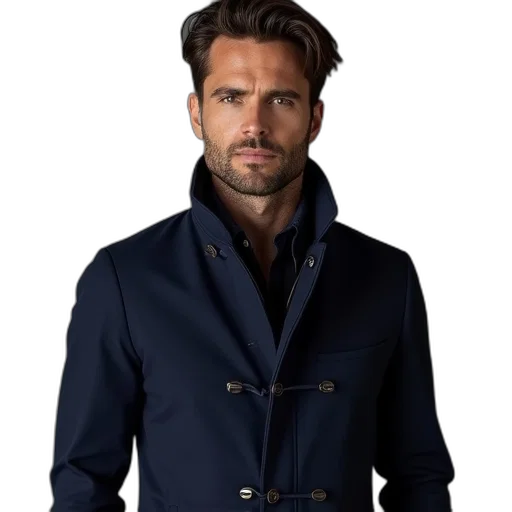 jacket, blue, new, face transparent PNG cut-out