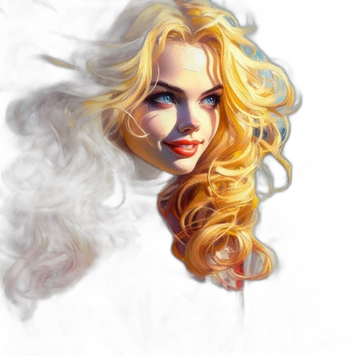 face, hair, photorealistic, fantasy art transparent PNG cut-out
