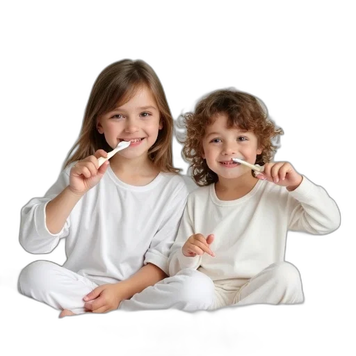 photorealistic, two, smiling, little transparent PNG cut-out