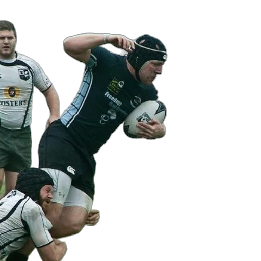 rugby, player, black, uniform transparent PNG cut-out