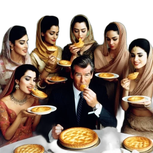 food, photorealistic, women, traditional transparent PNG cut-out