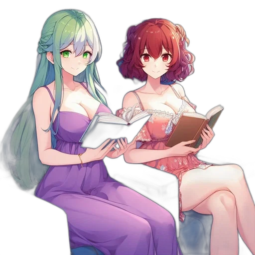 dress, anime, watercolor, fantasy art transparent PNG cut-out