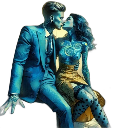 comic book art, concept art, cyberpunk, neon lights transparent PNG cut-out