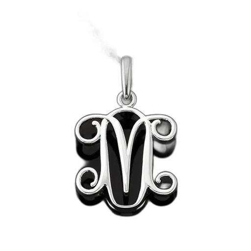 jewelry, two, initial, monogram transparent PNG cut-out