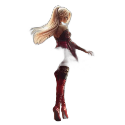 dress, hair, robot, 3d render transparent PNG cut-out