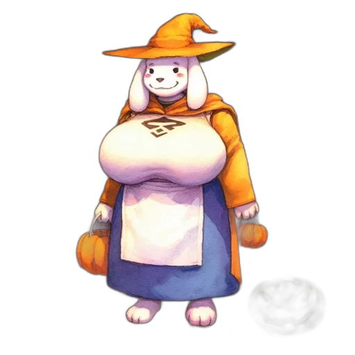 dress, hat, staff, creature transparent PNG cut-out