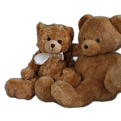 3d render, two, brown, teddy transparent PNG cut-out