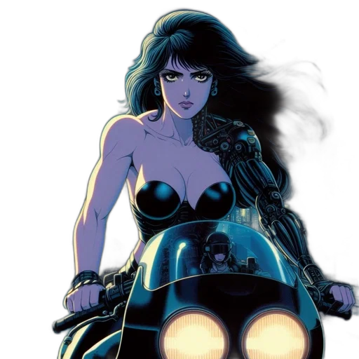 comic book art, concept art, cyberpunk, fantasy art transparent PNG cut-out
