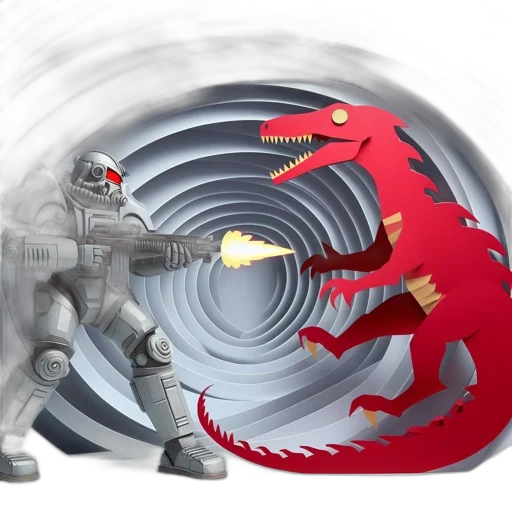 dragon, robot, weapon, creature transparent PNG cut-out