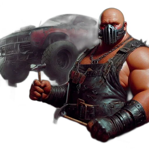car, weapon, mask, concept art transparent PNG cut-out