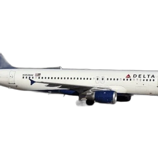 delta, airplane, parked, tarmac transparent PNG cut-out